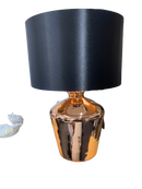 Endon 61149 Waldorf 1-Light Table Lamp – High Shine Copper Finish with Silk Shade for Elegant Home Lighting