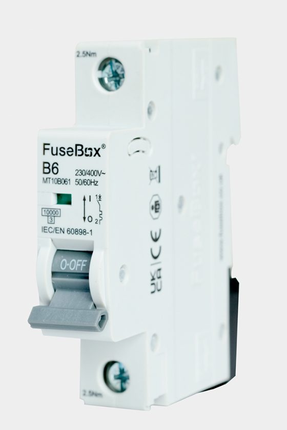 Fusebox MT10B061 3 Phase,MCB, Single Pole 6A 10kA,Curve B