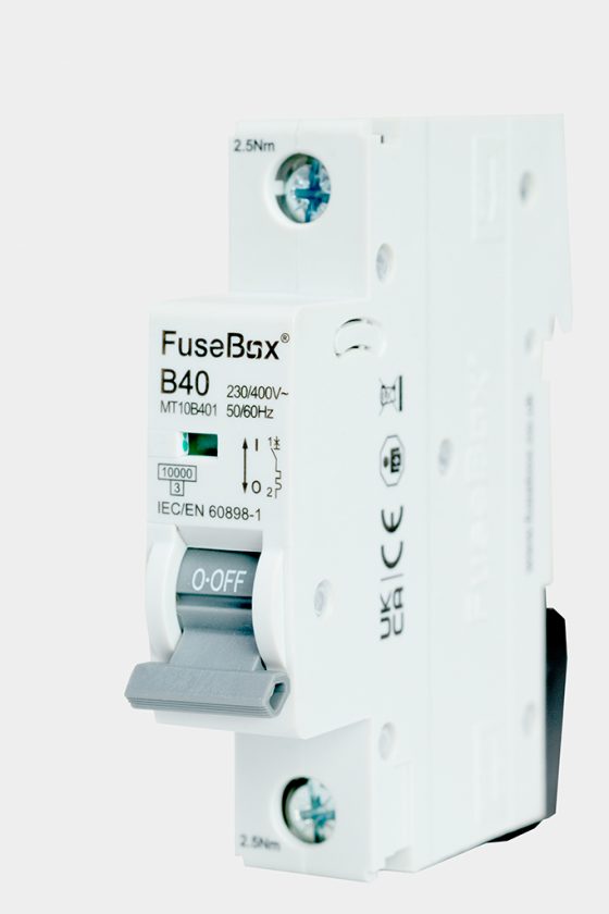 Fusebox MT10B401 3 Phase, MCB, Single Pole 40A 10kA,Curve B