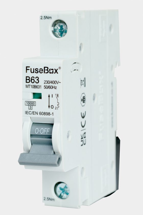 Fusebox MT10B631 3 Phase, MCB, Single Pole 63A 10kA,Curve B