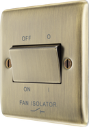 BG NAB15 Nexus Metal Antique Brass Triple pole fan isolator
