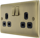 BG NAB22B Nexus Metal Antique Brass Double Socket w/ Black Inserts