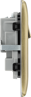 BG NAB22B Nexus Metal Antique Brass Double Socket w/ Black Inserts