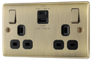 BG NAB22UAC22B Nexus Metal Antique Brass Double switched single pole, with USB A + C (22W)