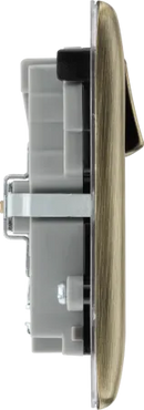 BG NAB22UAC22B Nexus Metal Antique Brass Double switched single pole, with USB A + C (22W)