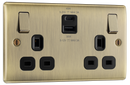 BG NAB22UAC45B Nexus Metal Antique Brass Double switched single pole, with USB A + C (45W)