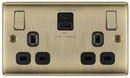 BG NAB22UAC45B Nexus Metal Antique Brass Double switched single pole, with USB A + C (45W)
