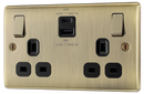 BG NAB22UAC45B Nexus Metal Antique Brass Double switched single pole, with USB A + C (45W)