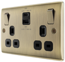 BG NAB22UAC45B Nexus Metal Antique Brass Double switched single pole, with USB A + C (45W)