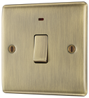 BG NAB31 Nexus Metal Antique Brass 20A, double pole, with indicator