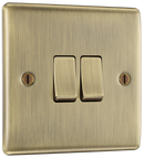 BG NAB42 Nexus Metal Antique Brass Double, 2 way switch
