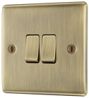 BG NAB42 Nexus Metal Antique Brass Double, 2 way switch