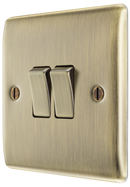 BG NAB42 Nexus Metal Antique Brass Double, 2 way switch