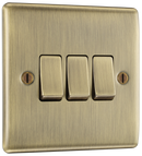 BG NAB43 Nexus Metal Antique Brass Triple, 2 way switch