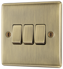 BG NAB43 Nexus Metal Antique Brass Triple, 2 way switch