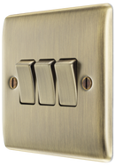 BG NAB43 Nexus Metal Antique Brass Triple, 2 way switch