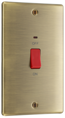 BG NAB72 Nexus Metal Antique Brass 45A, double pole, large plate, with indicator