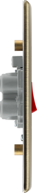 BG NAB72 Nexus Metal Antique Brass 45A, double pole, large plate, with indicator