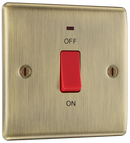 BG NAB74 Nexus Metal Antique Brass 45A, double pole, single plate, with indicator