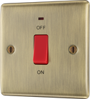 BG NAB74 Nexus Metal Antique Brass 45A, double pole, single plate, with indicator