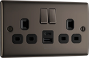 BG NBN22UAC12B Double switched single pole, with USB A + C (12W)