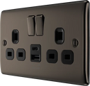 BG NBN22UAC12B Double switched single pole, with USB A + C (12W)