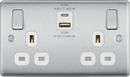 BG NBS22UAC22W Double switched single pole, with USB A + C (22W)