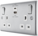 BG NBS22UAC22W Double switched single pole, with USB A + C (22W)