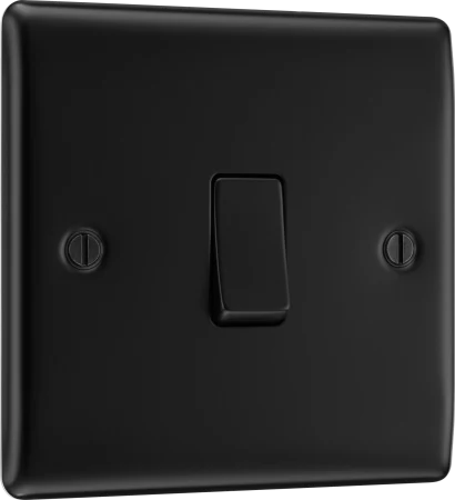BG NFB12 Nexus Metal Matt Black Single Switch, 10A x 2 Way