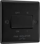 BG NFB15 Nexus Metal Matt Black Triple Pole Fan Isolator Switch, 10A