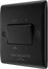 BG NFB15 Nexus Metal Matt Black Triple Pole Fan Isolator Switch, 10A