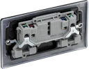 BG NFB22B Nexus Metal Matt Black Double Switched 13A Power Socket