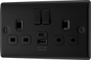 BG NFB22UAC12B Double switched single pole, with USB A + C (12W)