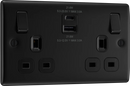 BG NFB22UAC22B Double switched single pole, with USB A + C (22W)