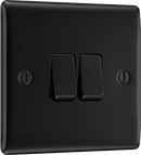 BG NFB42 Nexus Metal Matt Black Double Switch, 10Ax 2 Way