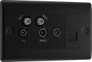 BG NFB69 Quadplex 2 x Sat, BT Outlet and Co-ax Returned Socket - Screened