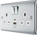 BG NPC22UAC12W Double switched single pole, with USB A + C (12W)