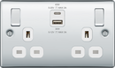 BG NPC22UAC45W Double switched single pole, with USB A + C (45W)