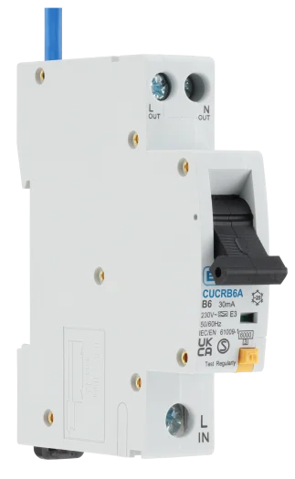 BG CUCRB6A  30mA Type A 6A Compact B curve Single pole RCBO
