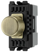BG RABDLT Grid Dual Intelligent Dimmer Switch, 2 Way, Antique Brass