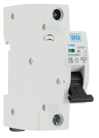 BG CUMB6 6A, B Curve, MCB, Single Pole, 6kA,1 module