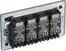 BG FBN84 Screwless Flatplate Black Nickel Intelligent  400W 4-Gang Dimmer Switch, 2-Way Push On-Off