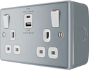 BG MC522UAC22 Double switched single pole, with USB A + C (22W)