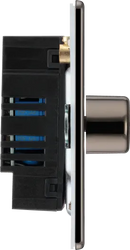 BG FBN84 Screwless Flatplate Black Nickel Intelligent  400W 4-Gang Dimmer Switch, 2-Way Push On-Off