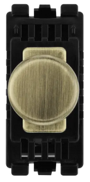 BG RABDLT Grid Dual Intelligent Dimmer Switch, 2 Way, Antique Brass