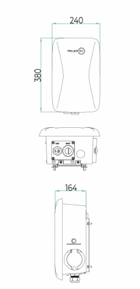 NEW VERSION!! Project EV Novo EVA-07S-SE Pro Earth Fast Wall Charger Single Gun RFID (32a Single Phase)