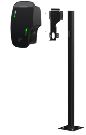 Rolec EVFP0030 Zura/WallPod/QUBEV Smart Mounting Post Fits up to 2 Chargers
