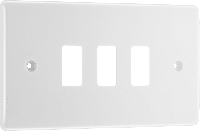 BG R83 Frontplate, 3 Gang, Rectangular