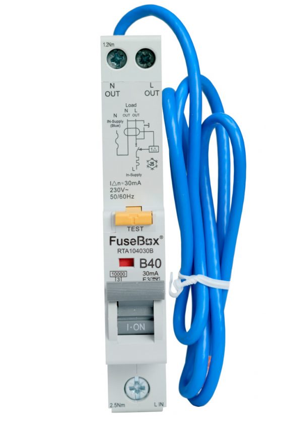 Fusebox RTA104030B 3 Phase,RCBO, 40A 30mA 10kA Type A Curve B