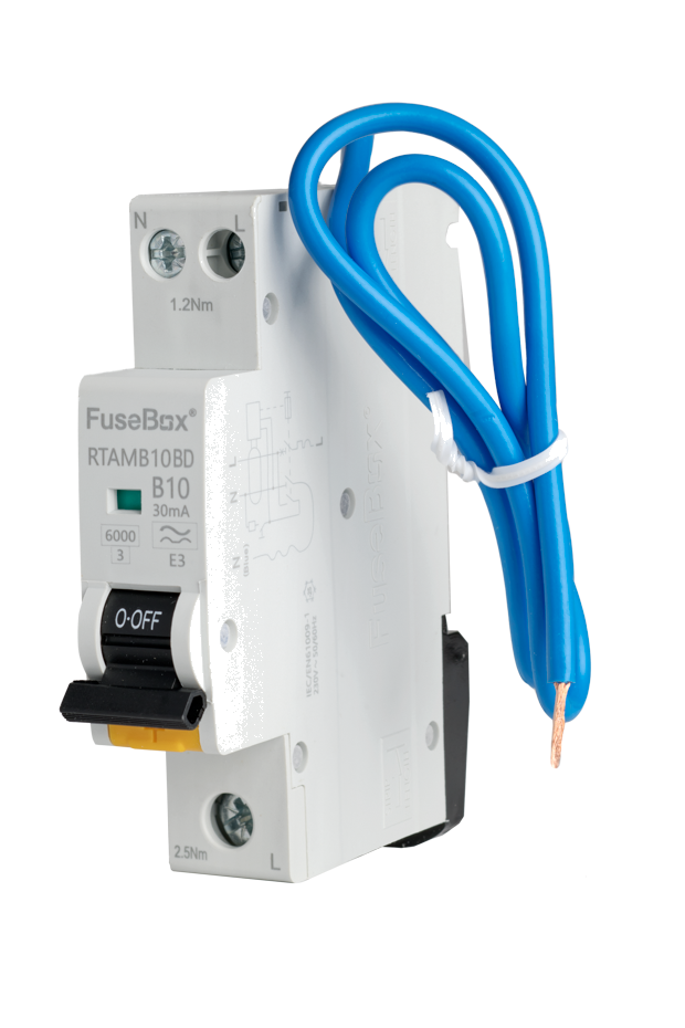 Fusebox RTAMC10BD Bi-Directional *C10 MINI RCBO 40A 6kA 1P+N(sw) 10A C